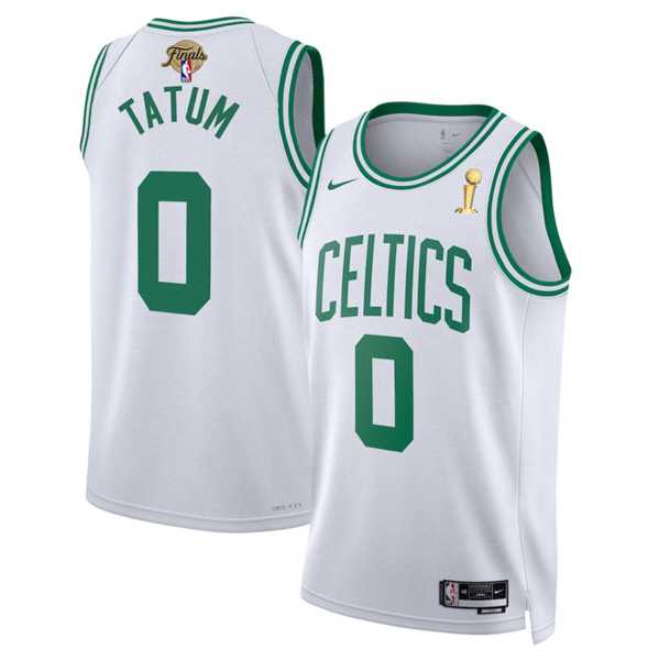 Men%27s Boston Celtics #0 Jayson Tatum White 2024 Finals Champions Association Edition Stitched Baseball Jersey Dzhi